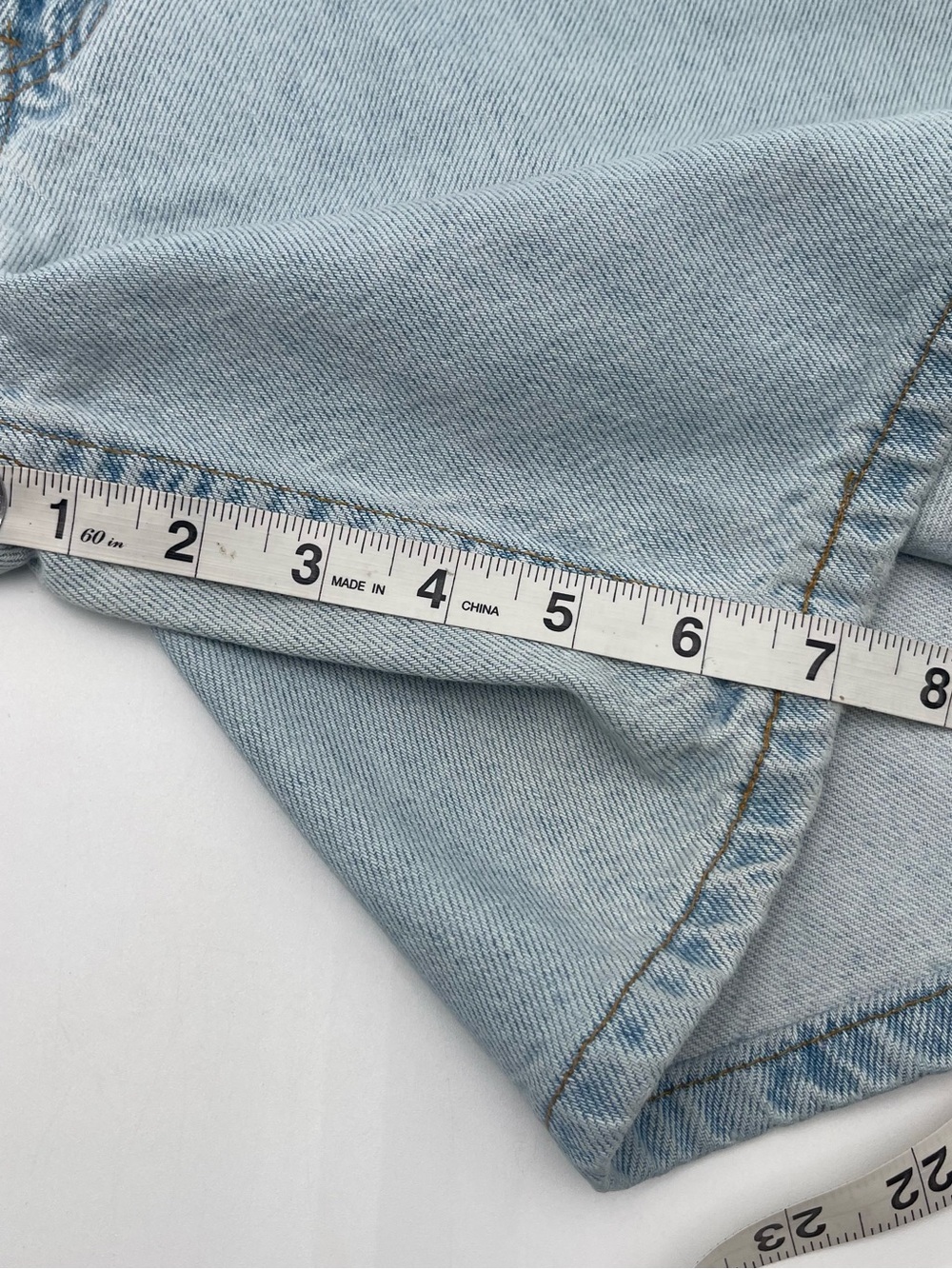 VTG 90s Levis Women’s 950 Sz 11 Relaxed Orange Tab Blue Jean Shorts Jorts USA - Picture 8 of 8